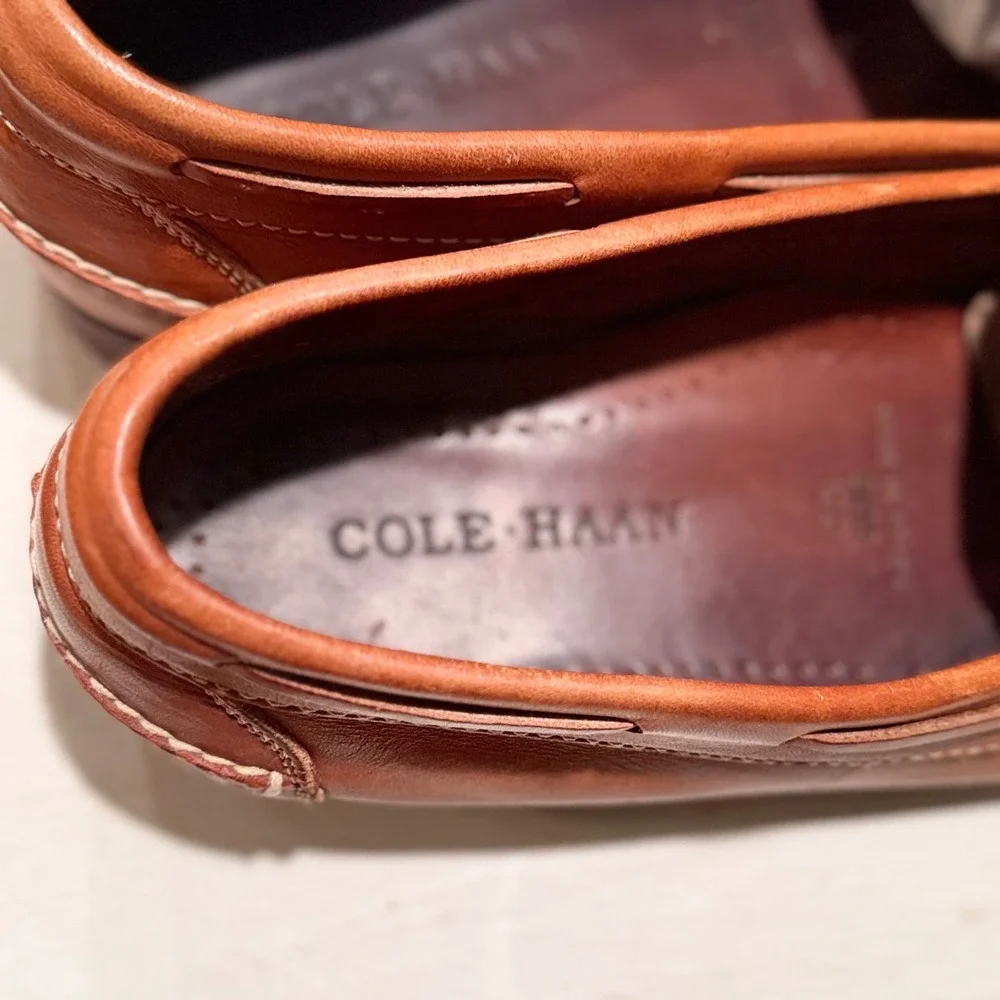 Cole Haan Men's Brown Leather Tassel‎ Loafer Shoes Size 13 D